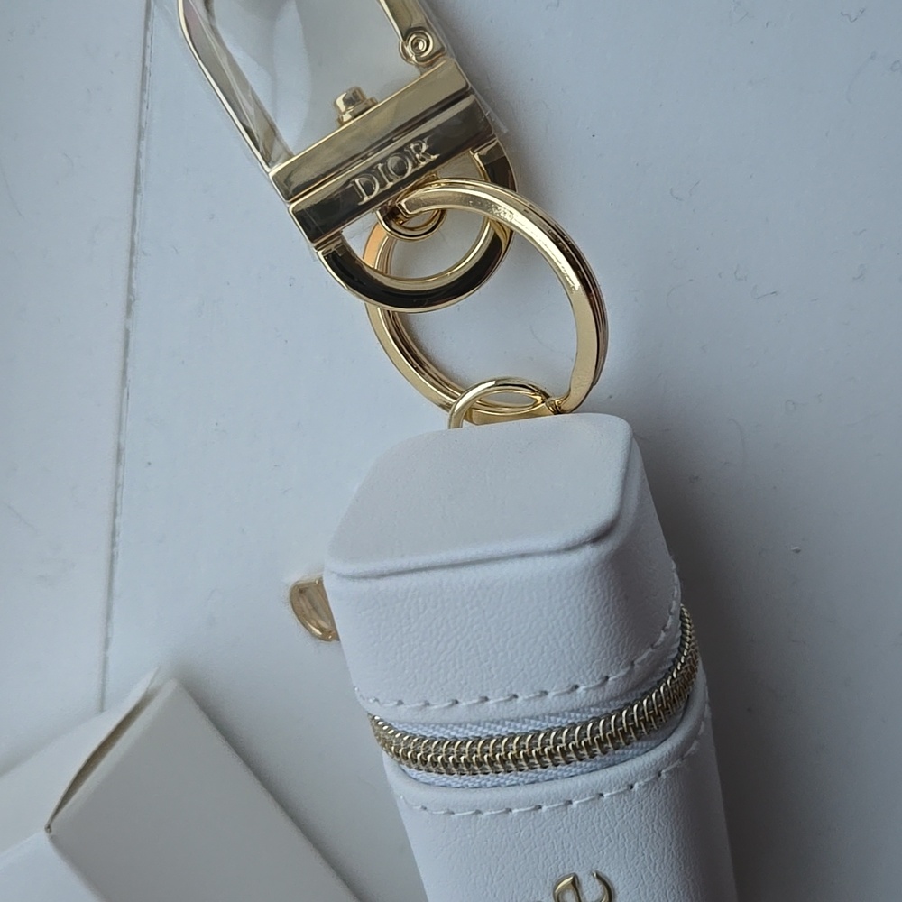 Brand New In Box Dior Lipstick Holder Key Clasp Keychain Gold DIOR Jadore Holder - Picture 4 of 8